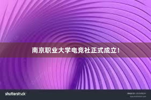 南京职业大学电竞社正式成立！